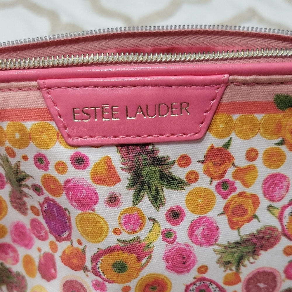Estee Lauder Pink Floral Cosmetic Bag